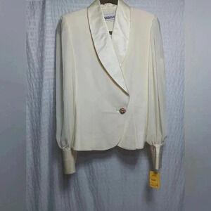 VINTAGE Heiser Egan 90's Sheer sleeve, and satin blazer. Size  8